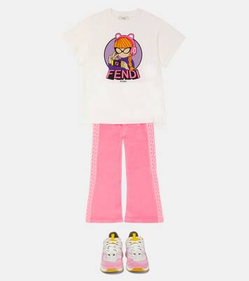 Printed cotton jersey T-shirt | Fendi Kids
