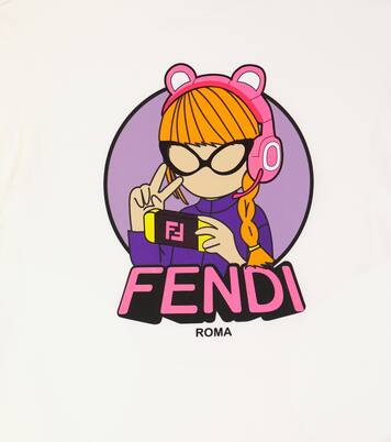 Printed cotton jersey T-shirt | Fendi Kids