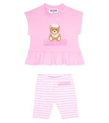 Baby cotton-blend T-shirt and leggings set | Moschino Kids
