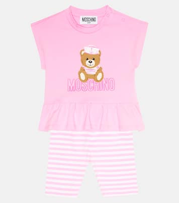 Baby cotton-blend T-shirt and leggings set | Moschino Kids