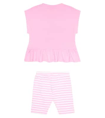 Baby cotton-blend T-shirt and leggings set | Moschino Kids