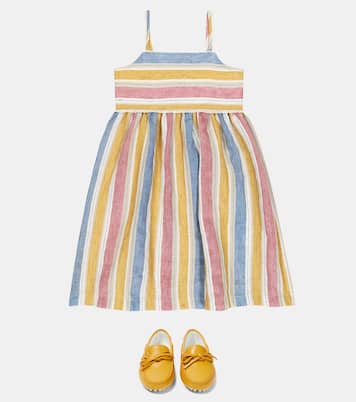 Striped linen-blend dress | Il Gufo