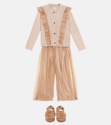 Els shearling-trimmed leather sandals | Donsje