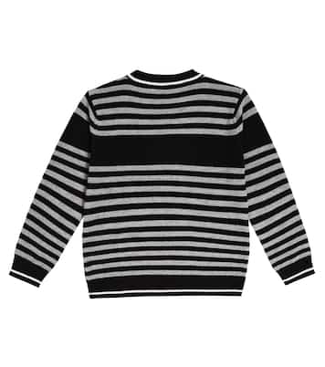 Logo striped wool sweater | Balmain Kids