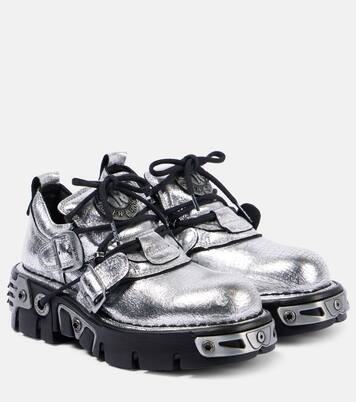 x New Rock embellished leather boots | Rabanne