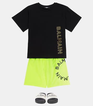 Printed cotton jersey T-shirt | Balmain Kids