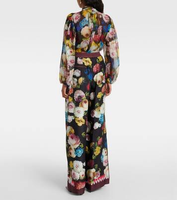 Floral high-rise silk wide-leg pants | Dolce&Gabbana