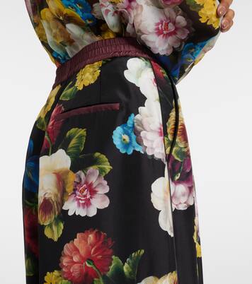 Floral high-rise silk wide-leg pants | Dolce&Gabbana