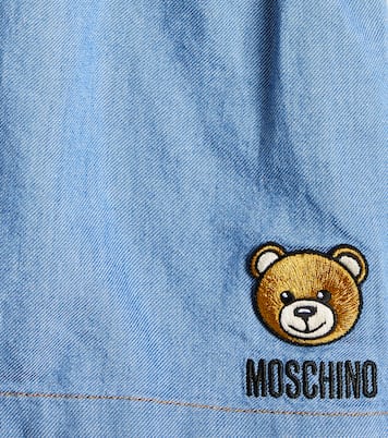 Embroidered denim playsuit | Moschino Kids