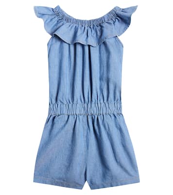 Embroidered denim playsuit | Moschino Kids