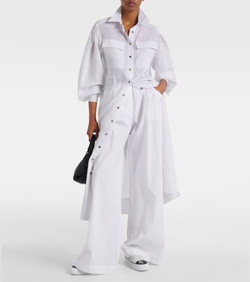 Robe chemise rayée en coton mélangé | Brunello Cucinelli