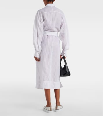 Robe chemise rayée en coton mélangé | Brunello Cucinelli