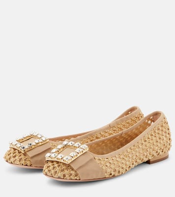 Très Vivier raffia-effect ballet flats | Roger Vivier