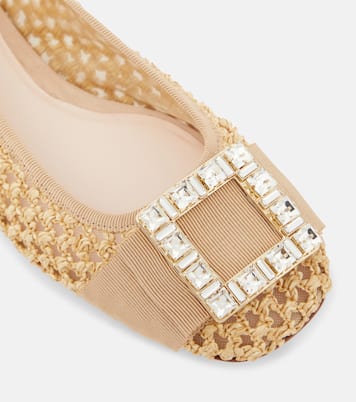 Très Vivier raffia-effect ballet flats | Roger Vivier
