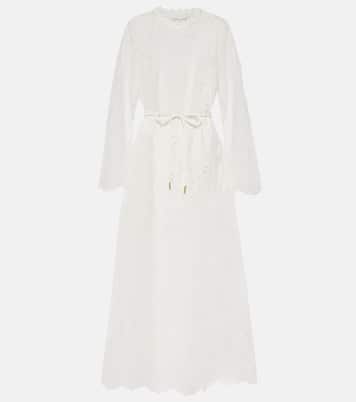 Robe longue Ottie brodée en coton | Zimmermann