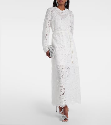 Robe longue Ottie brodée en coton | Zimmermann