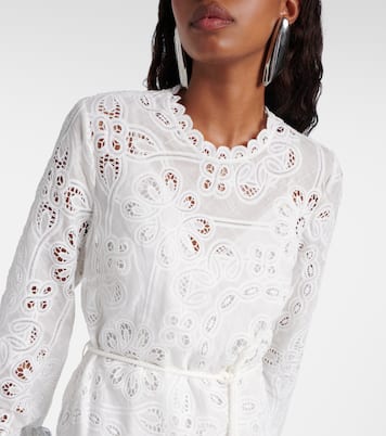 Robe longue Ottie brodée en coton | Zimmermann