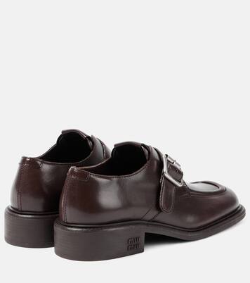 Polished leather brogues | Miu Miu