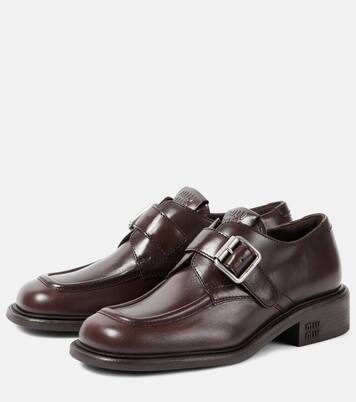 Polished leather brogues | Miu Miu