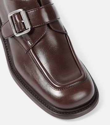 Polished leather brogues | Miu Miu