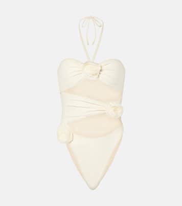 Floral-appliqué cutout swimsuit | Same