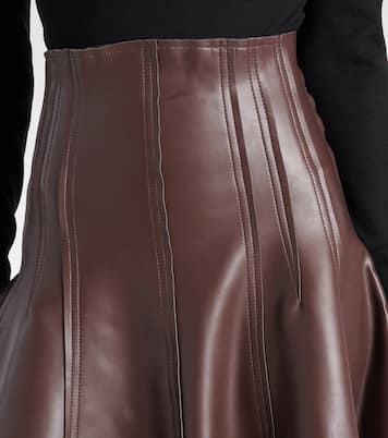 High-rise faux leather midi skirt | Norma Kamali