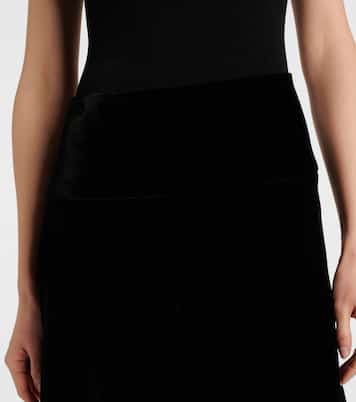 Jupe midi asymétrique en velours | Alaïa