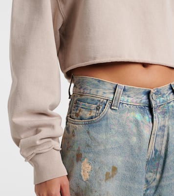 Cropped-Sweatshirt aus Baumwoll-Jersey | Acne Studios