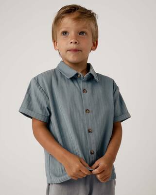 Baby Brammie striped cotton shirt  | Donsje