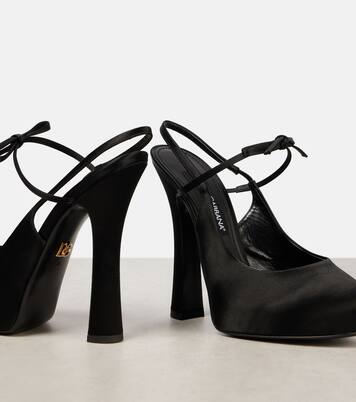 Vally satin slingback platform pumps | Dolce&Gabbana
