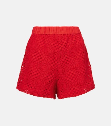 Crochet high-rise cotton-blend shorts | SIR