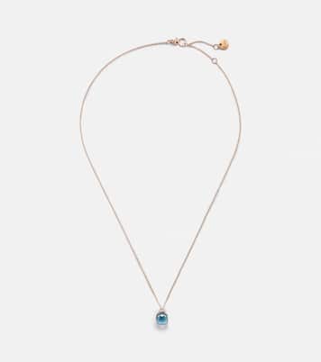 Collier Nudo Mini en or rose 18 ct, topaze et diamants | Pomellato