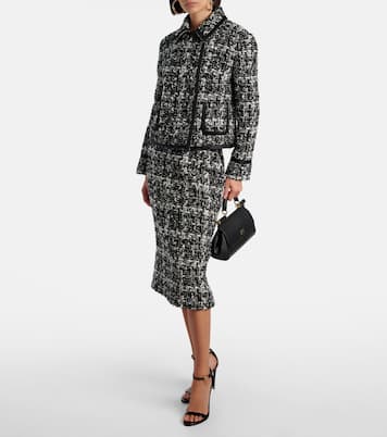 Checked double-breasted bouclé jacket | Dolce&Gabbana