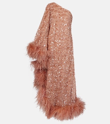 Ubud feather-trimmed sequined gown | Taller Marmo
