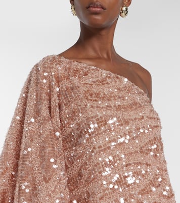 Ubud feather-trimmed sequined gown | Taller Marmo