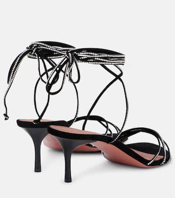 Lori 60 crystal-embellished suede sandals | Amina Muaddi
