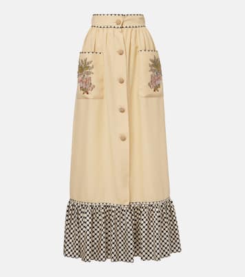 Plus De Pois embroidered maxi skirt | Valentino