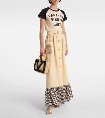 Plus De Pois embroidered maxi skirt | Valentino