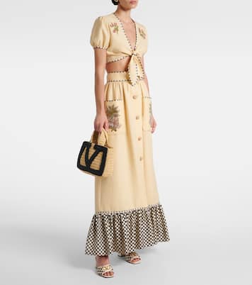 Plus De Pois embroidered maxi skirt | Valentino