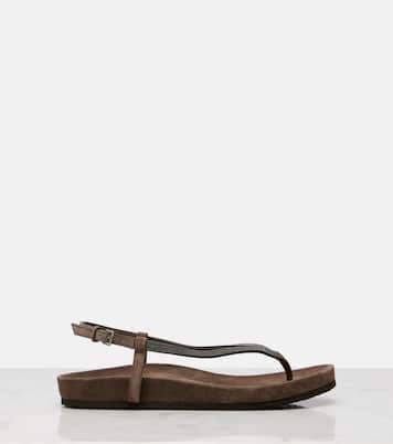 Monili suede thong sandals | Brunello Cucinelli