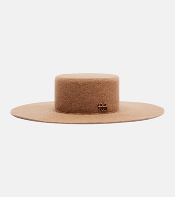 Monogram wool-blend felt canotier hat | Ruslan Baginskiy