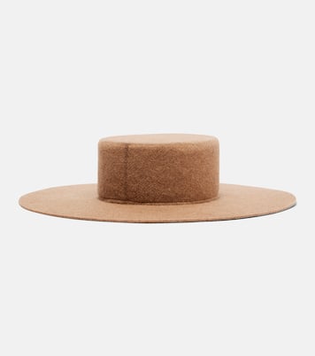 Monogram wool-blend felt canotier hat | Ruslan Baginskiy
