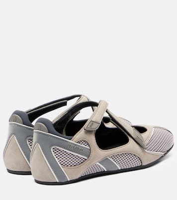 Floor 01 suede and mesh ballet flats | The Attico