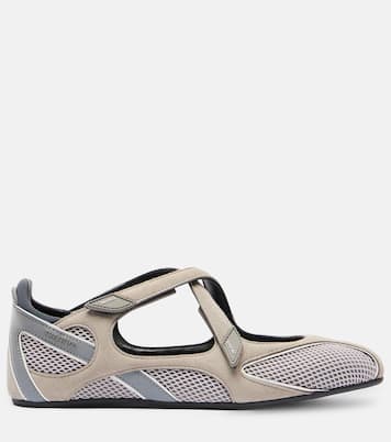 Floor 01 suede and mesh ballet flats | The Attico