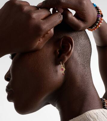 Boucles d'oreilles Orbit en or 18 ct, rubis et diamants | Ileana Makri