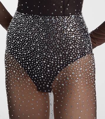 Crystal-embellished mesh maxi dress | Alex Perry