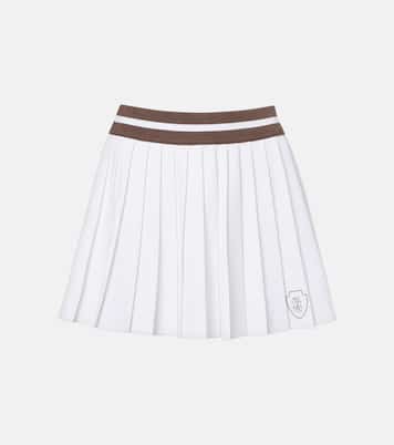 Falda pantalón plisada de popelín | Brunello Cucinelli