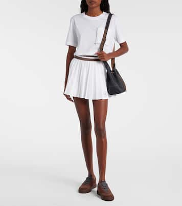 Falda pantalón plisada de popelín | Brunello Cucinelli