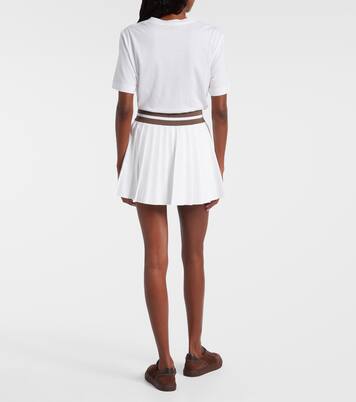 Falda pantalón plisada de popelín | Brunello Cucinelli