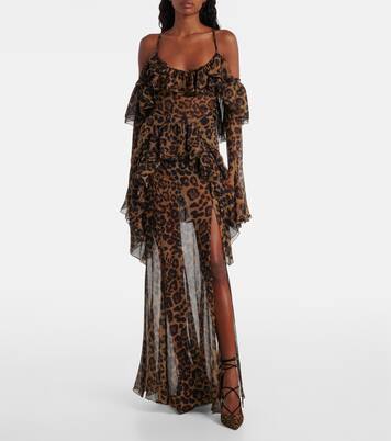 95 leopard-print suede slingback pumps | Gianvito Rossi